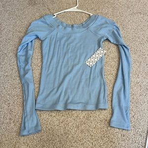 Blue ribbed long sleeve